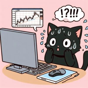 FXトレード　黒猫　悩む　驚く　困る